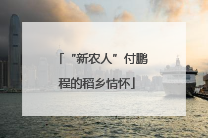 “新农人”付鹏程的稻乡情怀