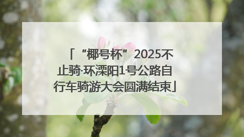 “椰号杯”2025不止骑·环溧阳1号公路自行车骑游大会圆满结束