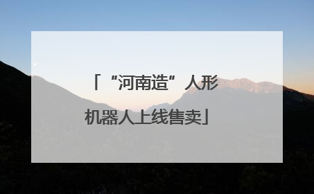 “河南造”人形机器人上线售卖