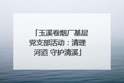 玉溪卷烟厂基层党支部活动：清理河道 守护清溪