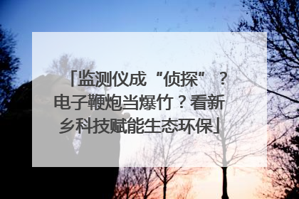监测仪成“侦探”？电子鞭炮当爆竹？看新乡科技赋能生态环保