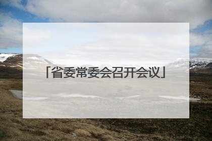 省委常委会召开会议