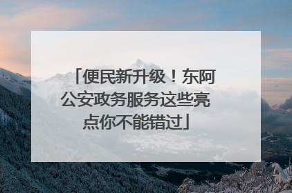 便民新升级！东阿公安政务服务这些亮点你不能错过