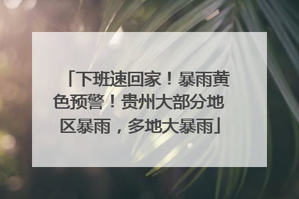 下班速回家！暴雨黄色预警！贵州大部分地区暴雨，多地大暴雨