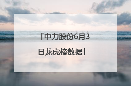 中力股份6月3日龙虎榜数据