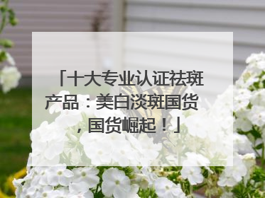 十大专业认证祛斑产品：美白淡斑国货，国货崛起！