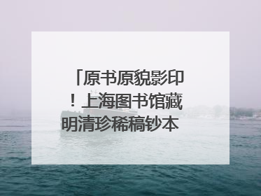 原书原貌影印！上海图书馆藏明清珍稀稿钞本整理出版