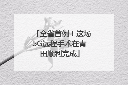 全省首例！这场5G远程手术在青田顺利完成