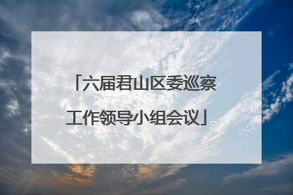 六届君山区委巡察工作领导小组会议