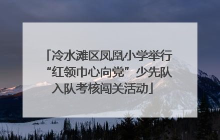 冷水滩区凤凰小学举行“红领巾心向党”少先队入队考核闯关活动