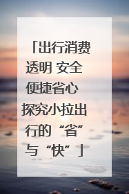 出行消费透明 安全便捷省心 探究小拉出行的“省”与“快”