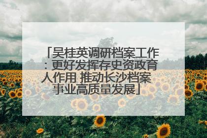 吴桂英调研档案工作：更好发挥存史资政育人作用 推动长沙档案事业高质量发展