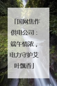 国网焦作供电公司：端午情浓，电力守护艾叶飘香