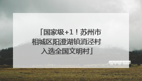 国家级+1！苏州市相城区阳澄湖镇消泾村入选全国文明村