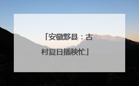 安徽黟县：古村夏日插秧忙