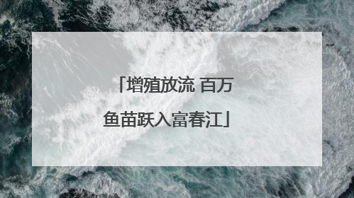 增殖放流 百万鱼苗跃入富春江