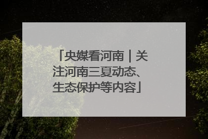 央媒看河南｜关注河南三夏动态、生态保护等内容