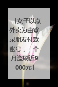 女子以点外卖为由登录朋友付款账号，一个月盗刷近9000元