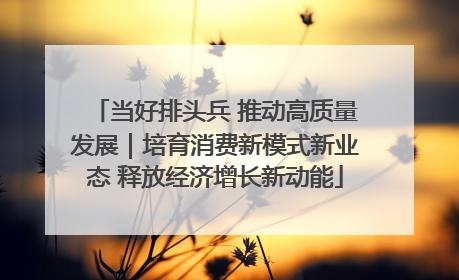 当好排头兵 推动高质量发展｜培育消费新模式新业态 释放经济增长新动能