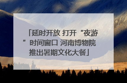 延时开放 打开“夜游”时间窗口 河南博物院推出暑期文化大餐