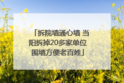 拆院墙通心墙 当阳拆掉20多家单位围墙方便老百姓