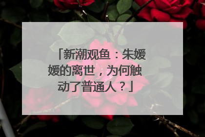 新潮观鱼：朱媛媛的离世，为何触动了普通人？