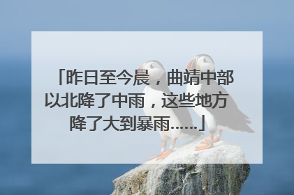 昨日至今晨，曲靖中部以北降了中雨，这些地方降了大到暴雨……
