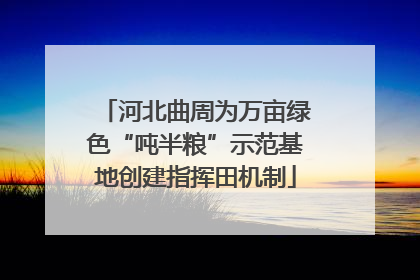 河北曲周为万亩绿色“吨半粮”示范基地创建指挥田机制