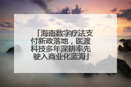 海南数字疗法支付新政落地，医渡科技多年深耕率先驶入商业化蓝海