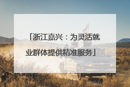浙江嘉兴：为灵活就业群体提供精准服务