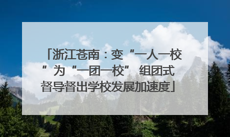 浙江苍南：变“一人一校”为“一团一校” 组团式督导督出学校发展加速度