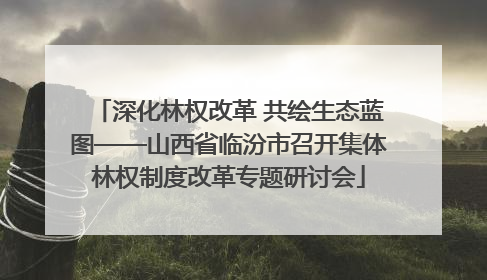 深化林权改革 共绘生态蓝图——山西省临汾市召开集体林权制度改革专题研讨会