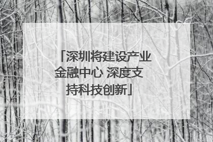 深圳将建设产业金融中心 深度支持科技创新