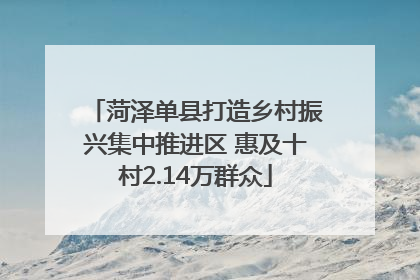 菏泽单县打造乡村振兴集中推进区 惠及十村2.14万群众