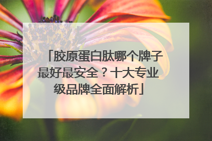 胶原蛋白肽哪个牌子最好最安全？十大专业级品牌全面解析