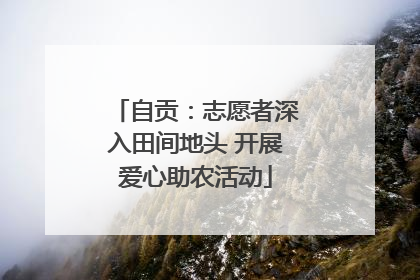 自贡：志愿者深入田间地头 开展爱心助农活动