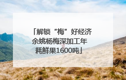 解锁“梅”好经济 余姚杨梅深加工年耗鲜果1600吨