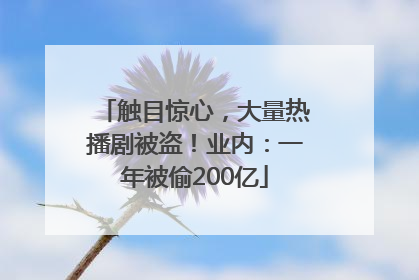 触目惊心，大量热播剧被盗！业内：一年被偷200亿