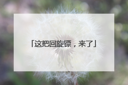 这把回旋镖，来了