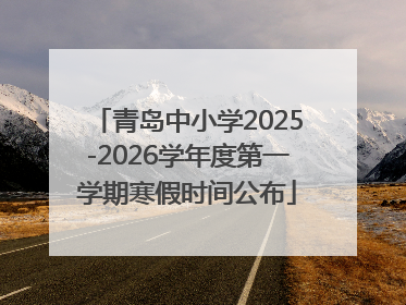 青岛中小学2025-2026学年度第一学期寒假时间公布