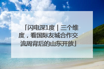闪电深1度｜三个维度，看国际友城合作交流周背后的山东开放
