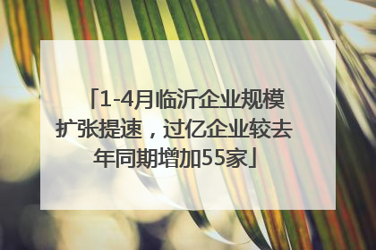 1-4月临沂企业规模扩张提速，过亿企业较去年同期增加55家