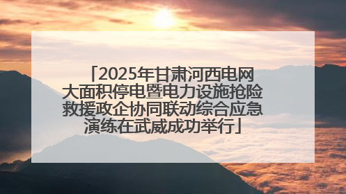 2025年甘肃河西电网大面积停电暨电力设施抢险救援政企协同联动综合应急演练在武威成功举行