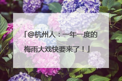 @杭州人：一年一度的梅雨大戏快要来了！